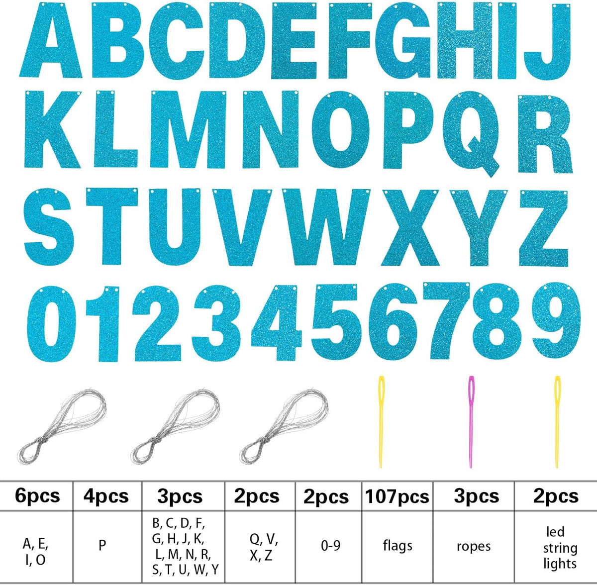 TaoBary 112 Pcs DIY Letter Custom Banner Glitter Customizable Banner Kit Including 107 Letters and