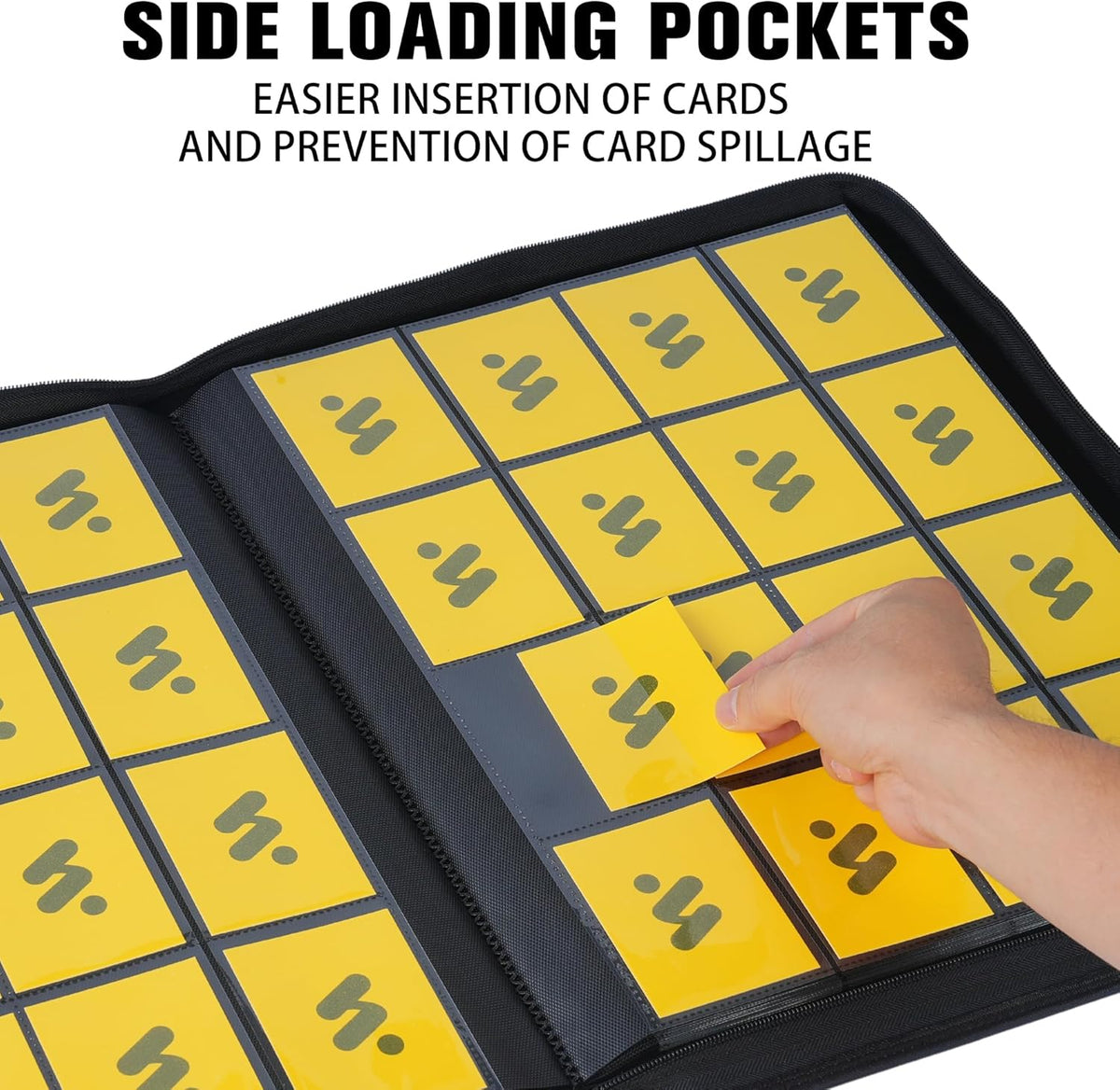 Premium 1000+ Pockets Card Binder,16 Pockets Trading Card Binder Ringless Side Loading Trading Card