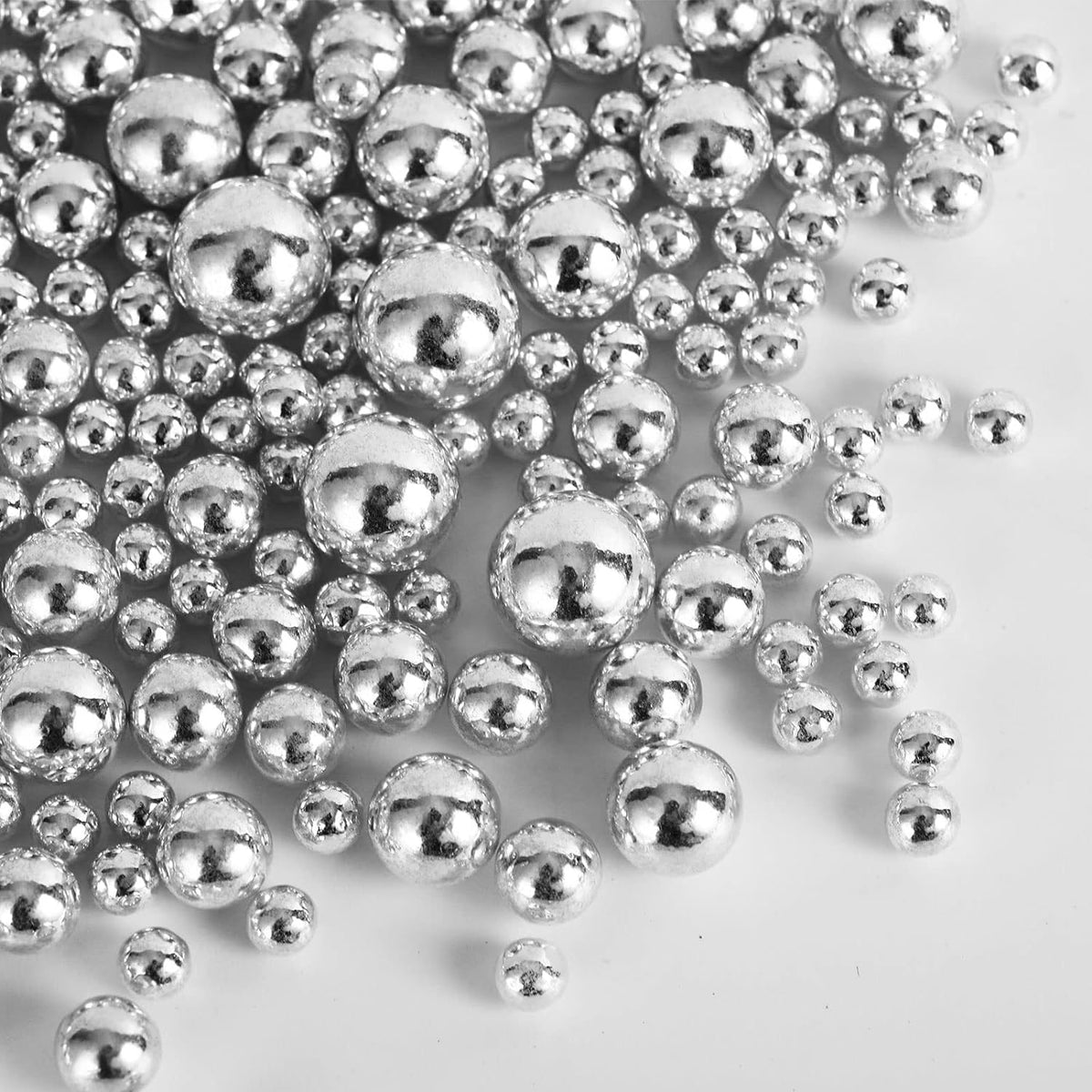 Kasvan Silver Pearl Sugar Sprinkles - Edible Candy Pearls 130g/4.58 Oz, Mix Size, Baking Cake