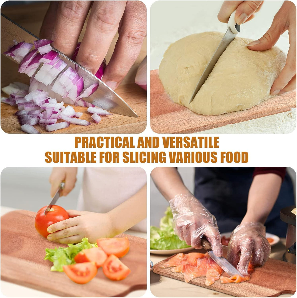Patelai 12 Packs Wooden Cutting Board Set with Handles Large Kitchen Serving Plain Chopping Board