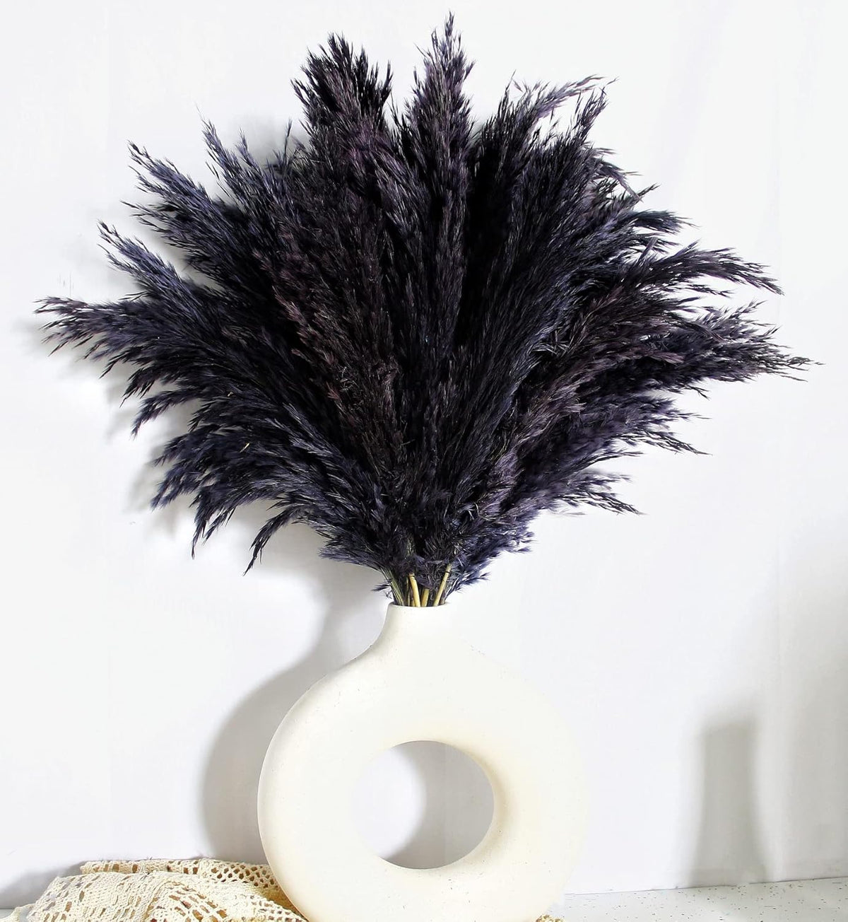 Black Pampas Grass for Home Decor - Elegant Boho Decor - Premium Quality Pampas Grass Stems