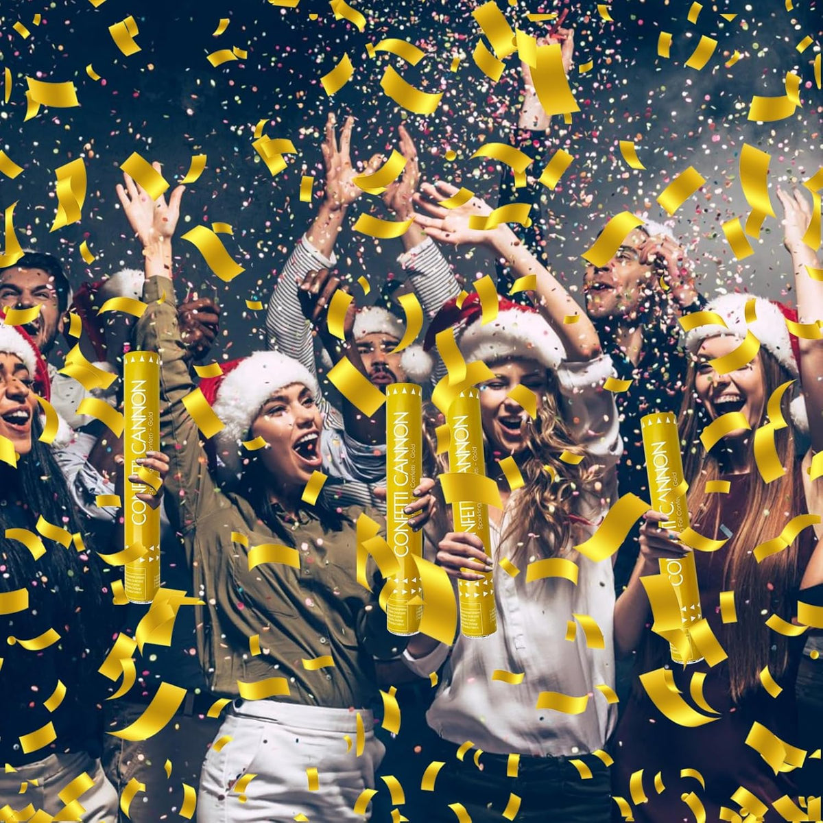 Confetti Cannon Gold Party Poppers 12 Inch Streamer Cannon 12 Pack Golden Party Poppers Shooters