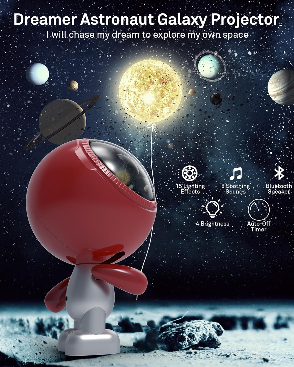 AIRIVO Astronaut Galaxy Projector, Star Projector for Bedroom, Robot Galaxy Projector Night Light