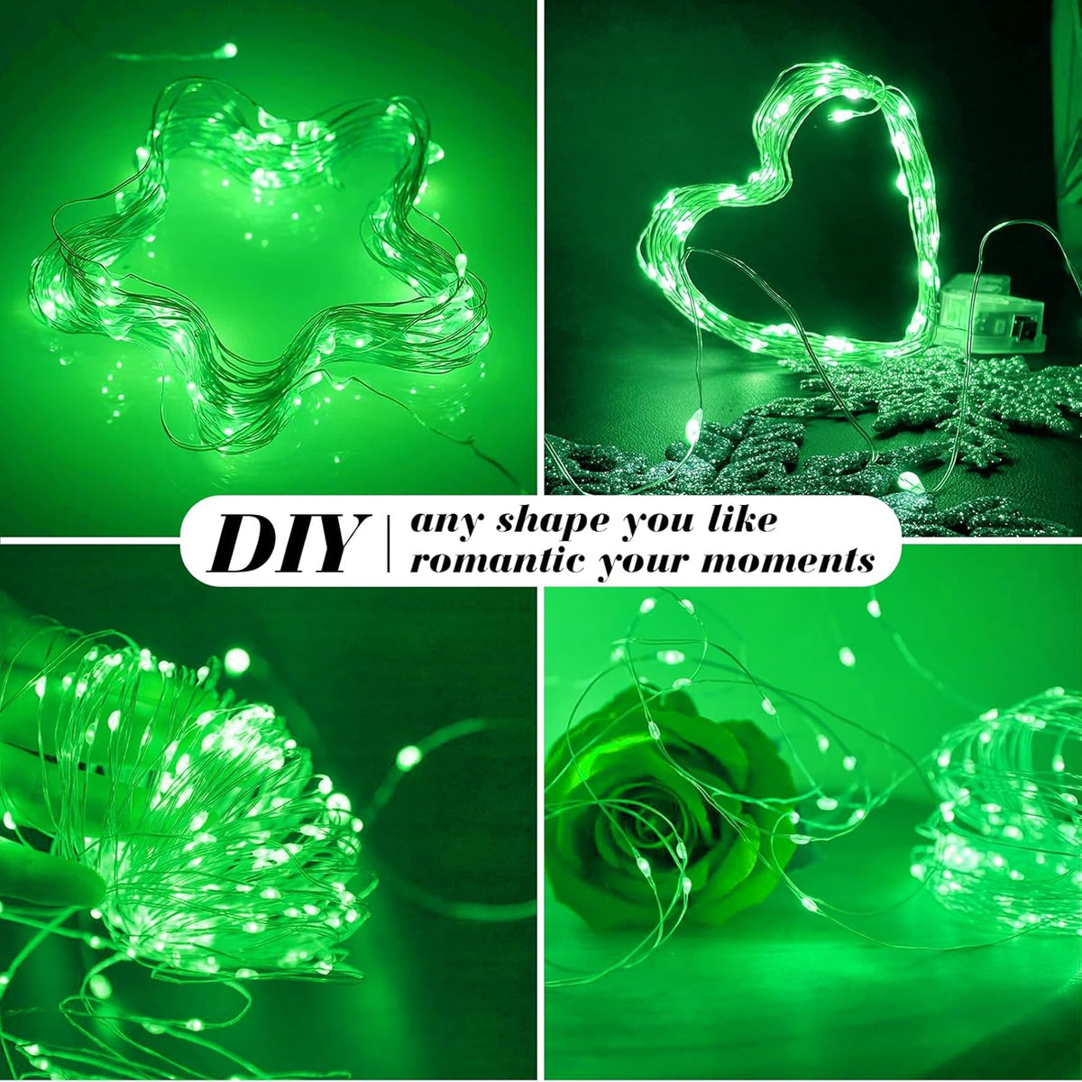 ZGWJ 12 Pack Fairy Lights Battery Operated, 7ft 20 Mini LED Fairy String Lights Silver Wire 3 Modes