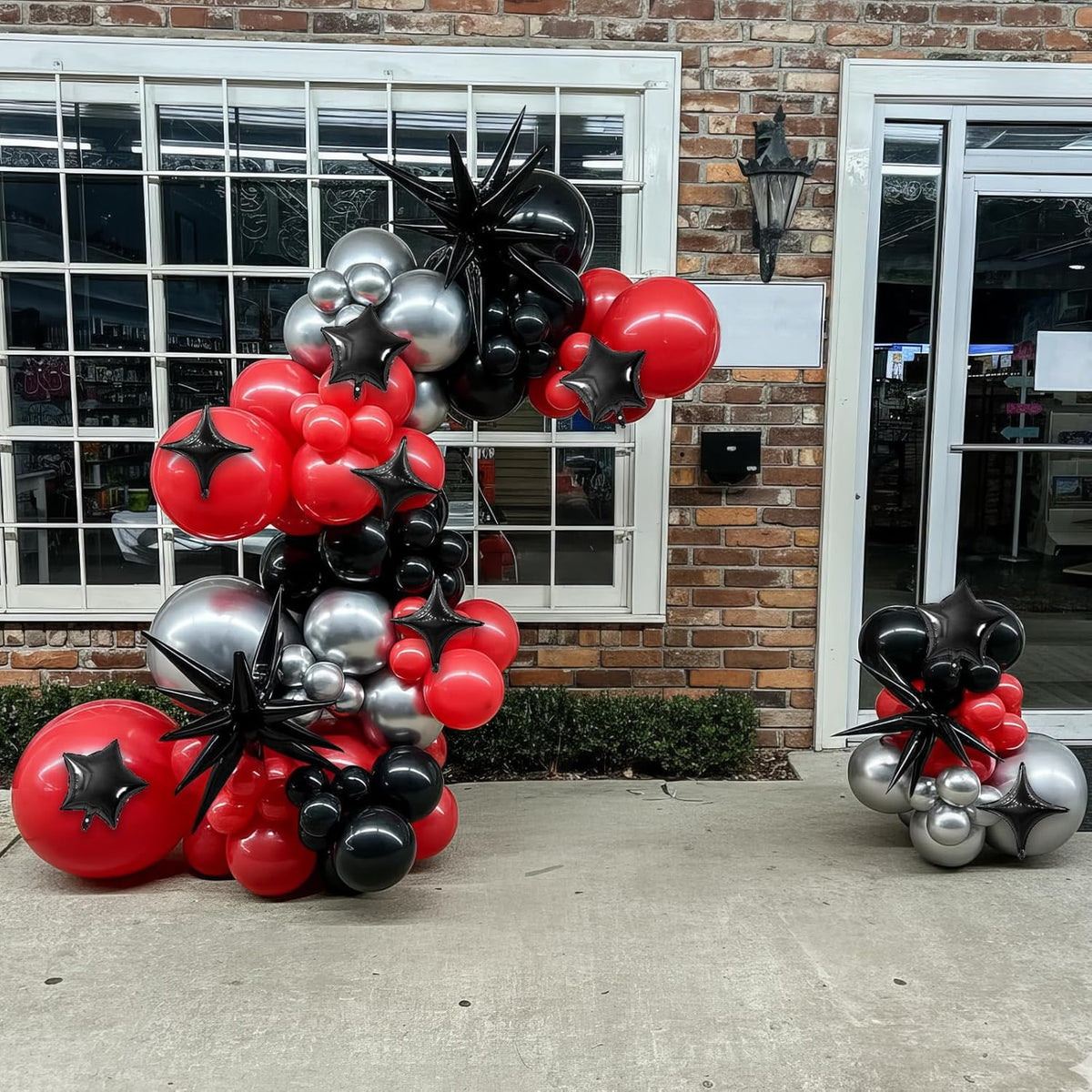 Black Star Balloon,16Pcs Star Foil Balloons Set with 22Inch Explosion Spike Cone Balloons and