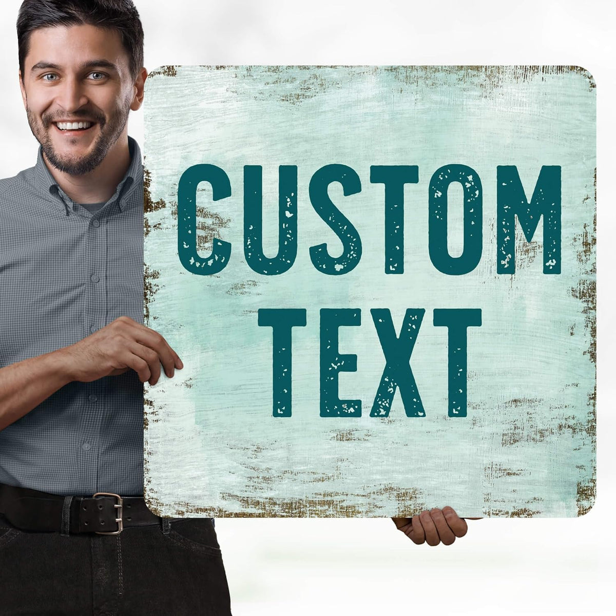 Custom Sign, Custom Street Sign, 11 Font Colors, 13 Font Styles, 4 Hole Options, 22 Sizes, 24x24