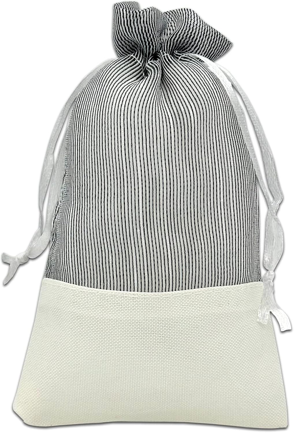 TheDisplayGuys For Your Modern Living 24-Pack Linen & Black Organza Gift Bags with Drawstrings