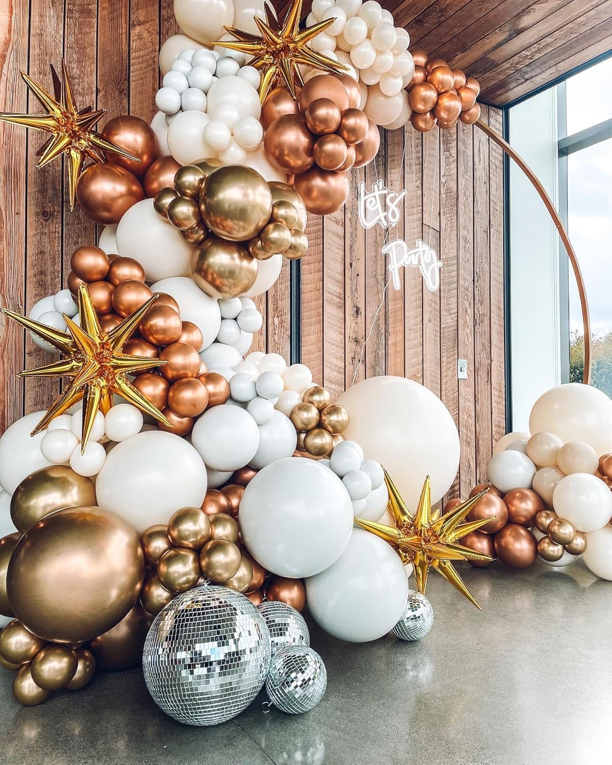 Gold Star Balloons,9Pcs 22Inch Gold Explosion Spike Cone Helium Polyester Film Star Foil Balloons