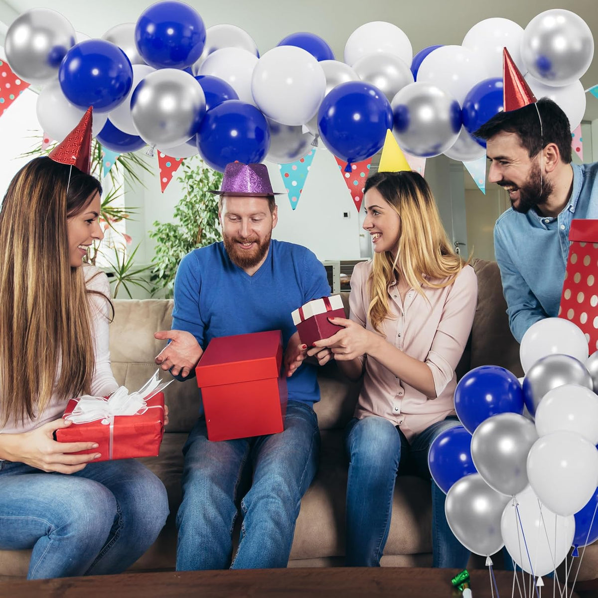 100pcs Royal Blue Balloons, 12 inch Royal Blue Latex Party Balloons Helium Quality for Birthday