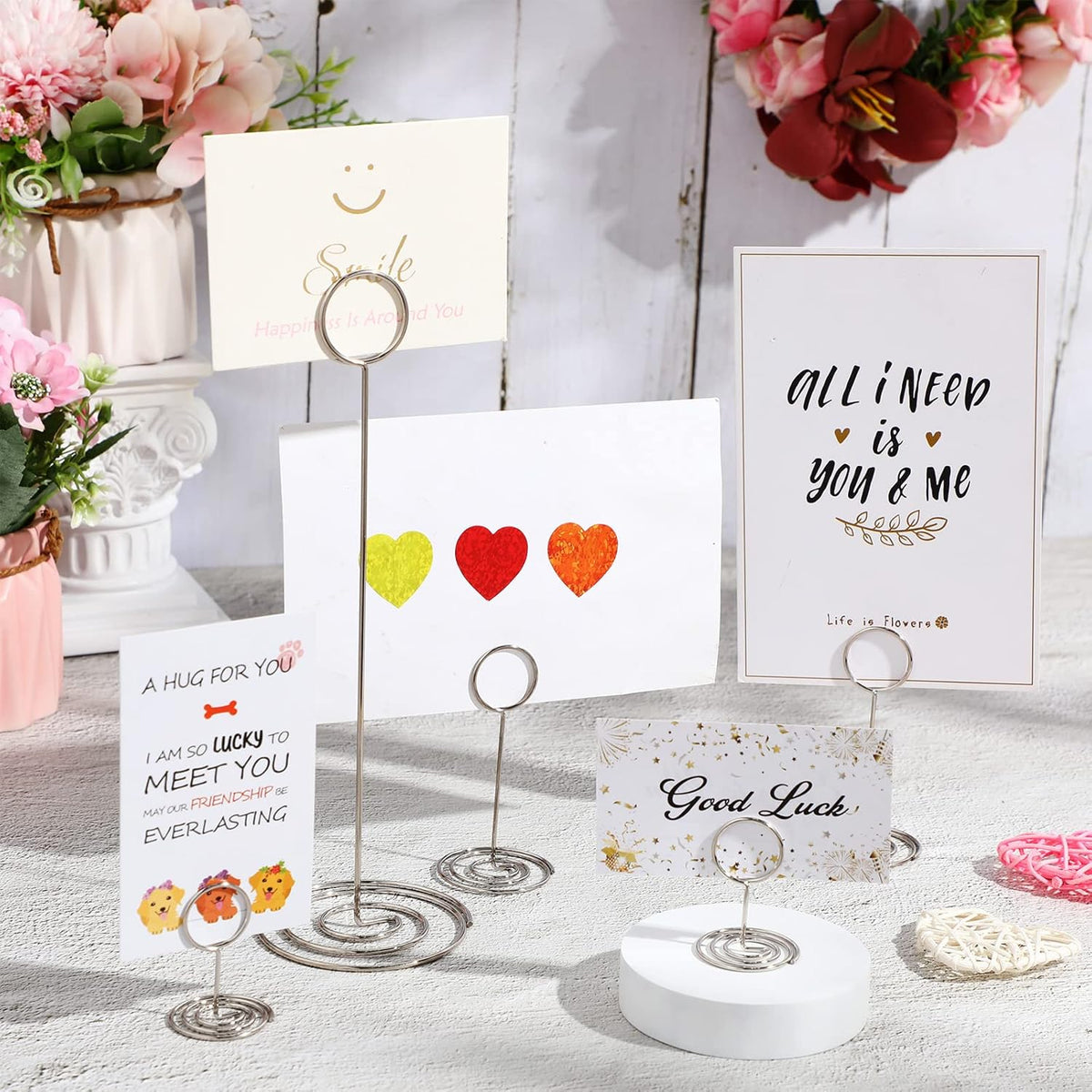 Teling 36 Pieces Table Number Holders 3 Size Place Card Holder Name Numbers Menu Memo Note Card