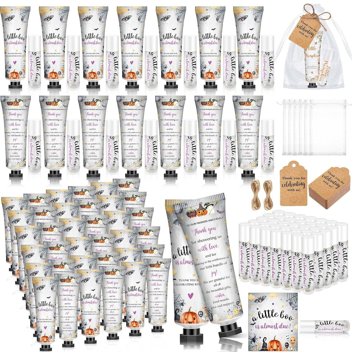 50 Sets 200 Pcs Baby Shower Hand Lotion and Lip Balm Gift Theme Baby Shower Party Favors Travel