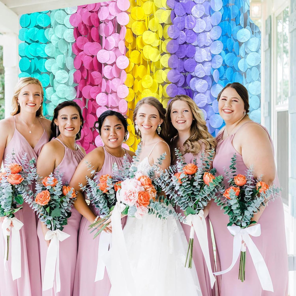 256Ft Pastel Party Decorations Big Circle Dot Backdrop Streamer Pastel Tissue Paper Polka Dots