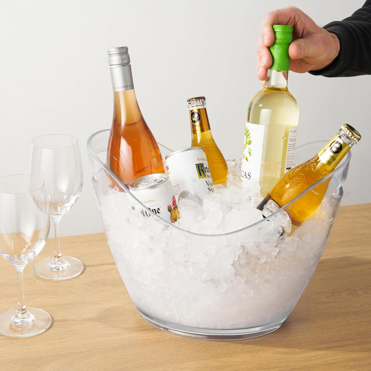 True Chill Acrylic Ice Buckets for Parties and Drinks, 2.11 Gallons (8 Liters) Wine Beer Champagne