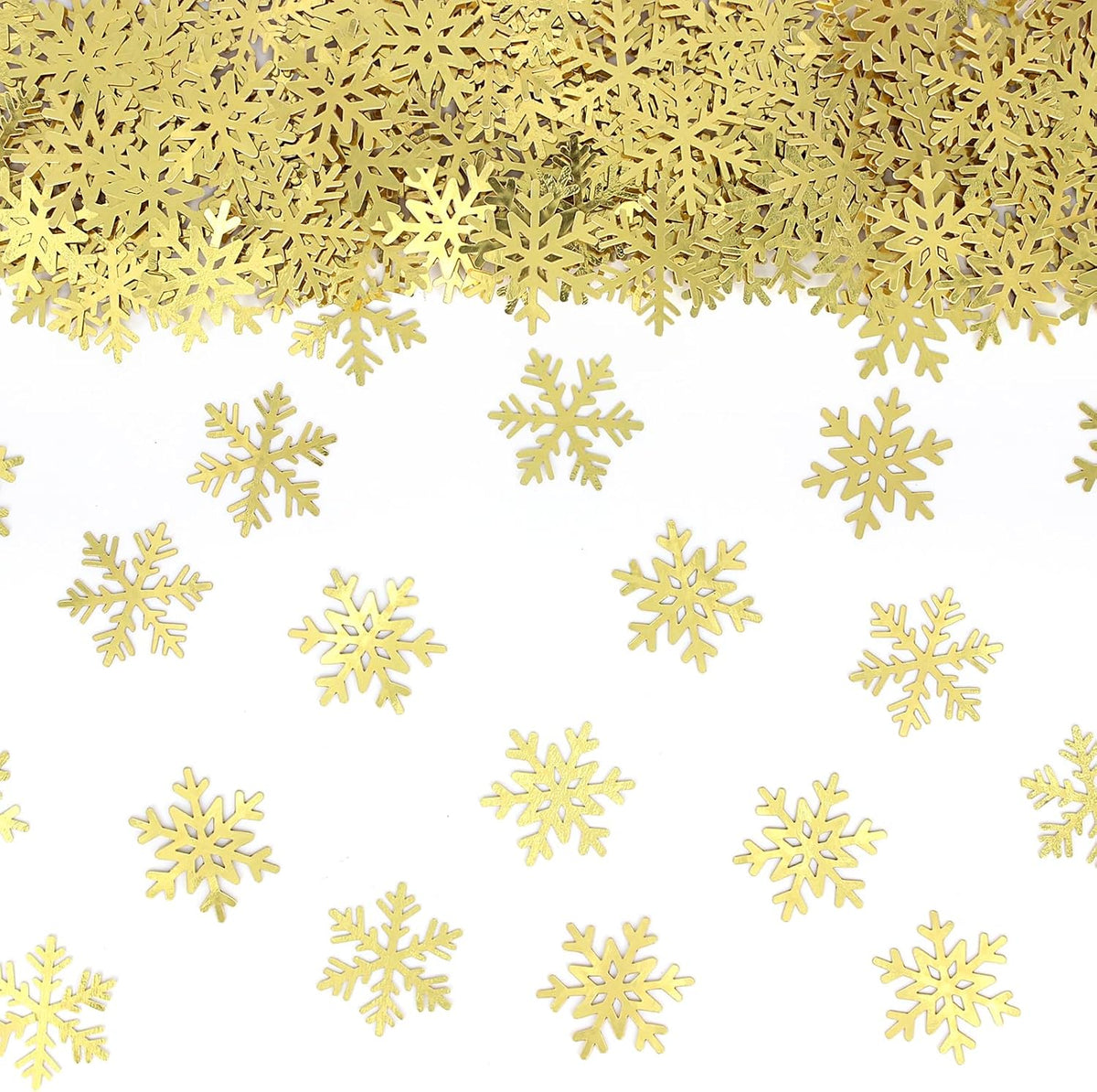 200PC Gold Foil Paper Snowflakes Confetti Christmas Party Table Decorations Snowflake For DIY