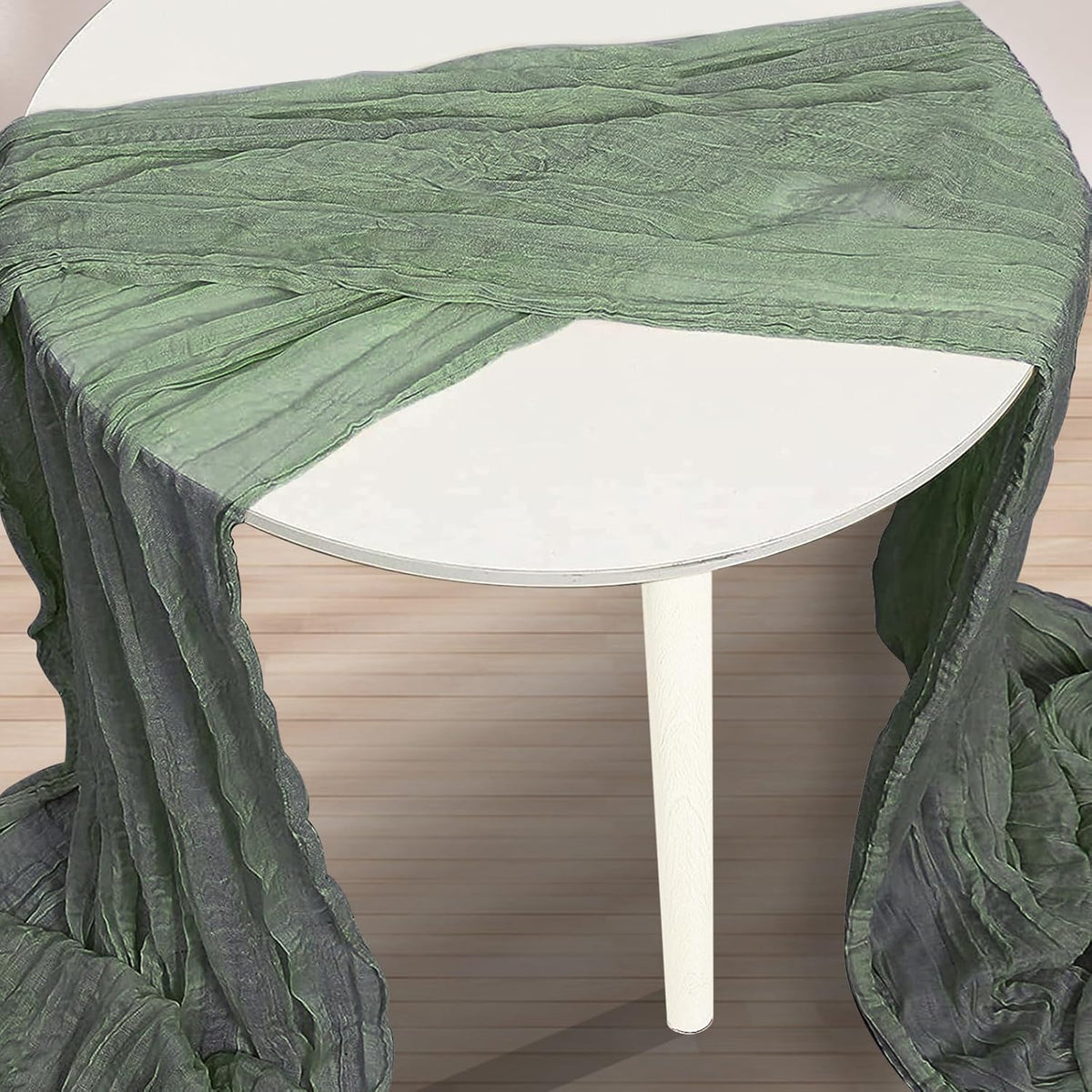 1 Pack Sage Green Cheesecloth Table Runner 35x120 Inch 10Ft Rustic Gauze Cheese Cloth Thanksgiving