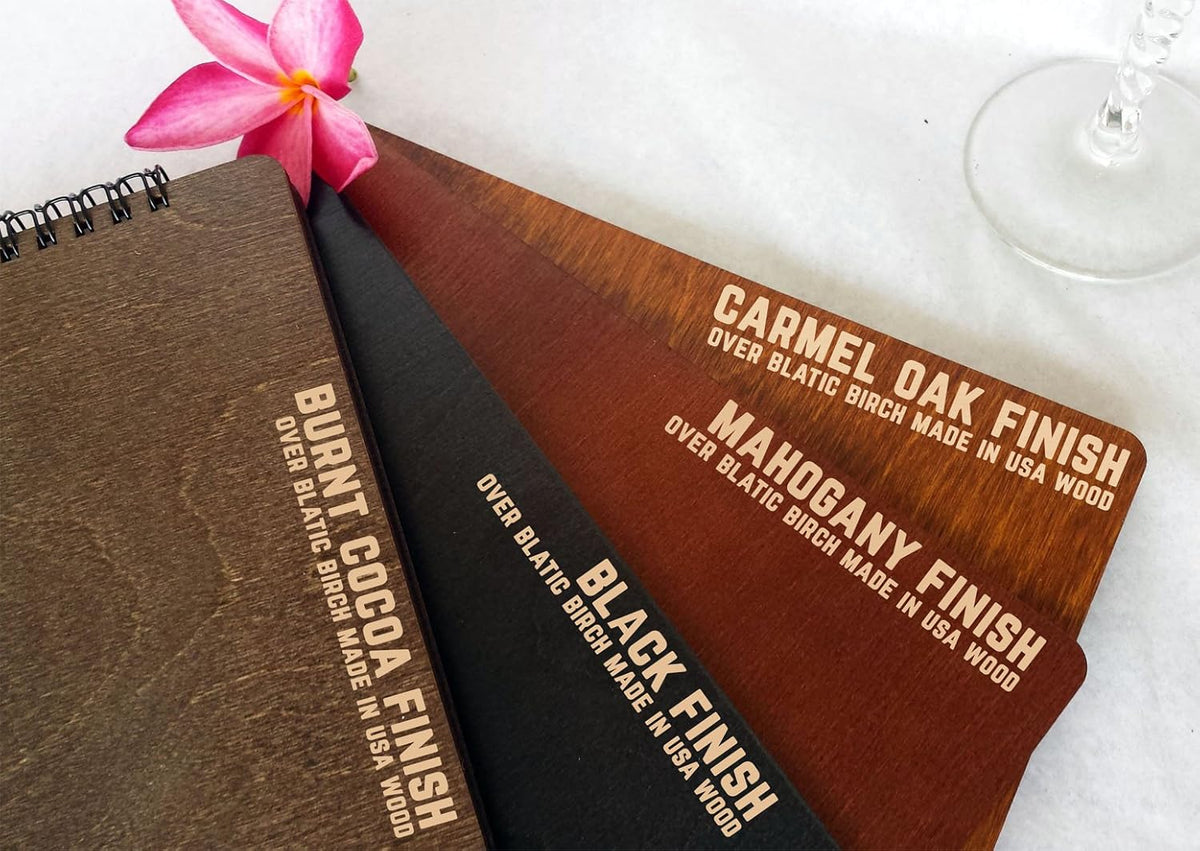 Wooden Wedding Guest Books Personalized (11"x8.5", Oak Wood Stain) Rustic Charm Custom Wedding