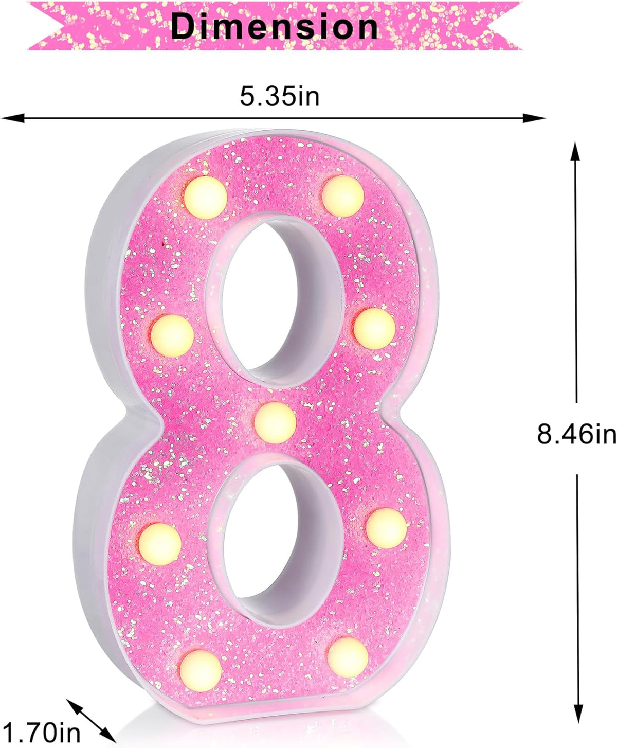 Foaky Pink Light up Letters，Pink Party Decorations,Girls Room Decor,Glitter Marquee