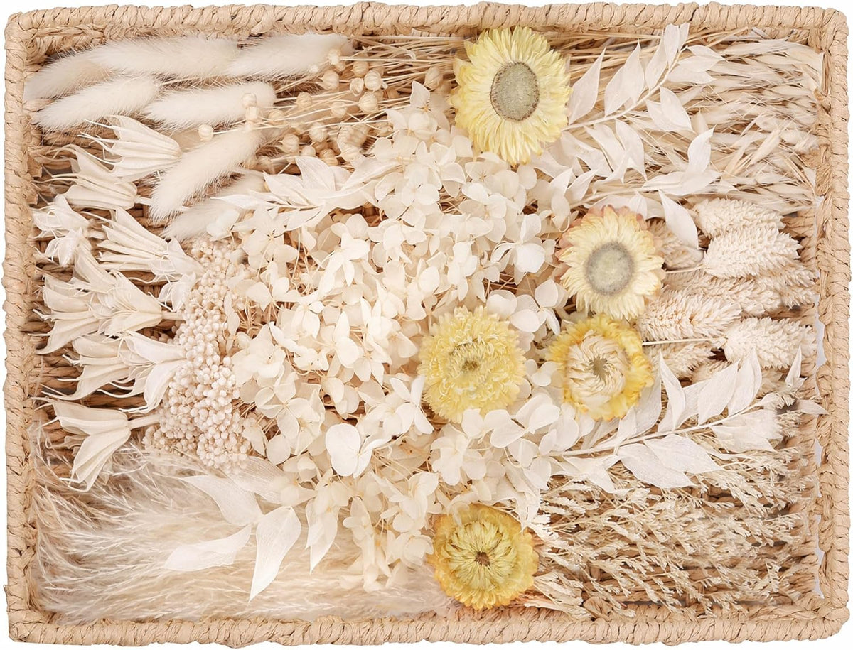 DIY Natural Dried Flower Kit Loose Dried Flowers for vases Off-White Dried Flowers with Stems