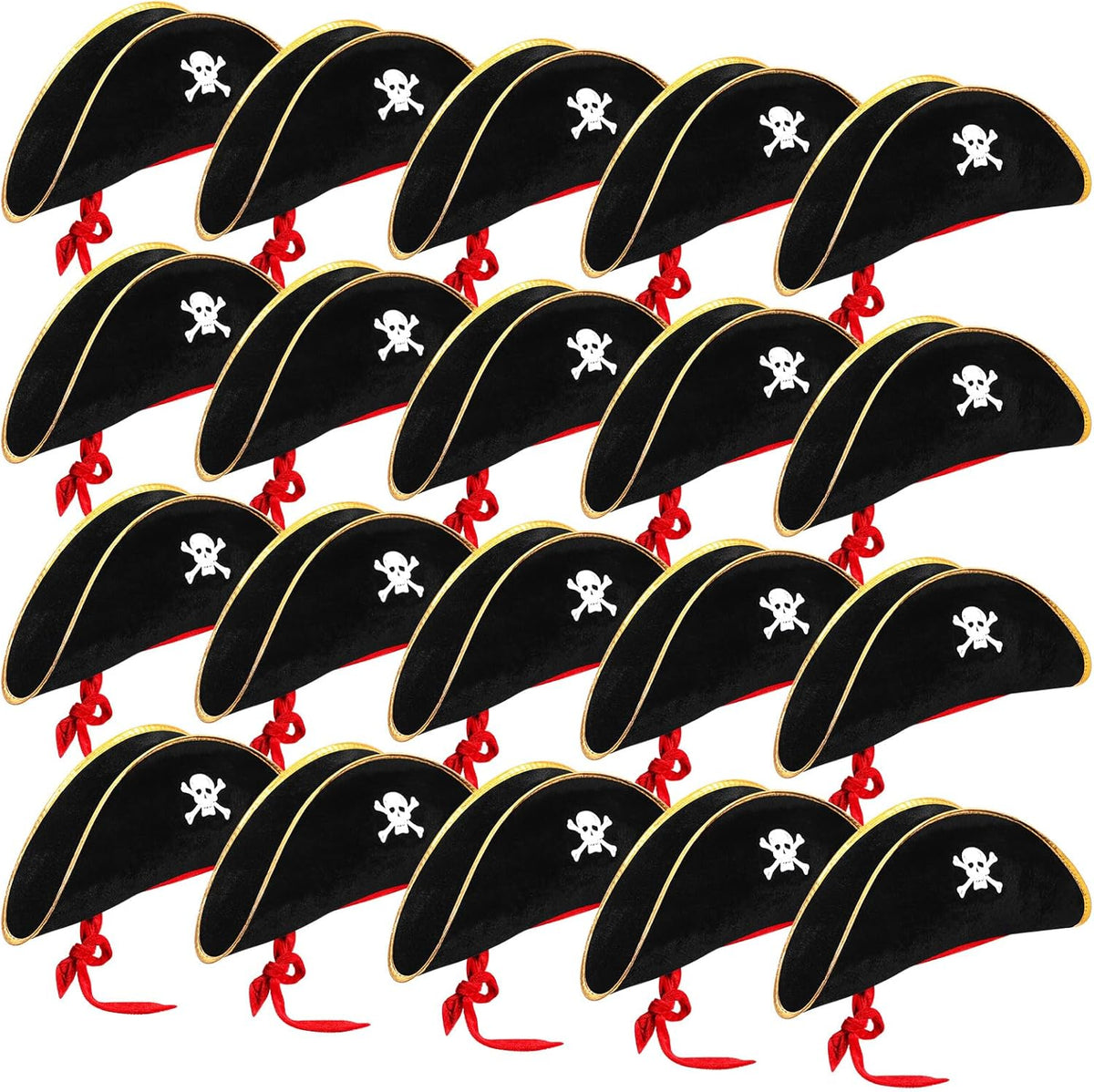 Hsei Halloween Pirate Hat Skull Print Captain Costume Caps Party Accessories Hats for Cosplay