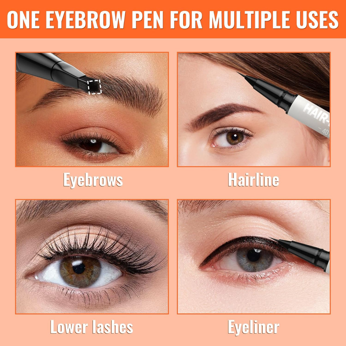 iMethod Eyebrow Pen - Eyebrow Pencil,2-in-1 Eyeliner Dual-Ended Microblading Eyebrow Pencil Long