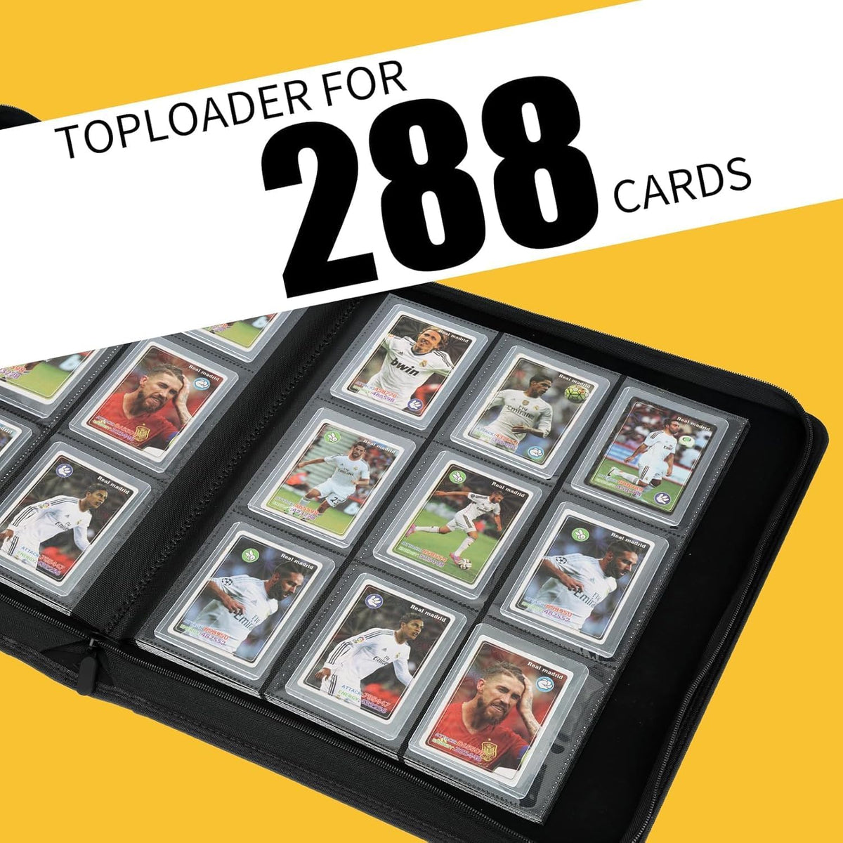 Toploader Binder,Holds 288 Toploaders,9 Pocket Double-Sided Top Loader Binders with Sleeves for 3 x