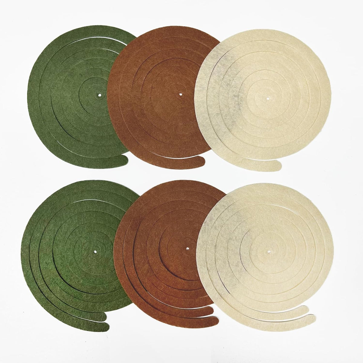 36 Pcs Jungle Hanging Swirl Decorations Sage Green Brown Beige Felt Swirl Streamer Spiral Ceiling