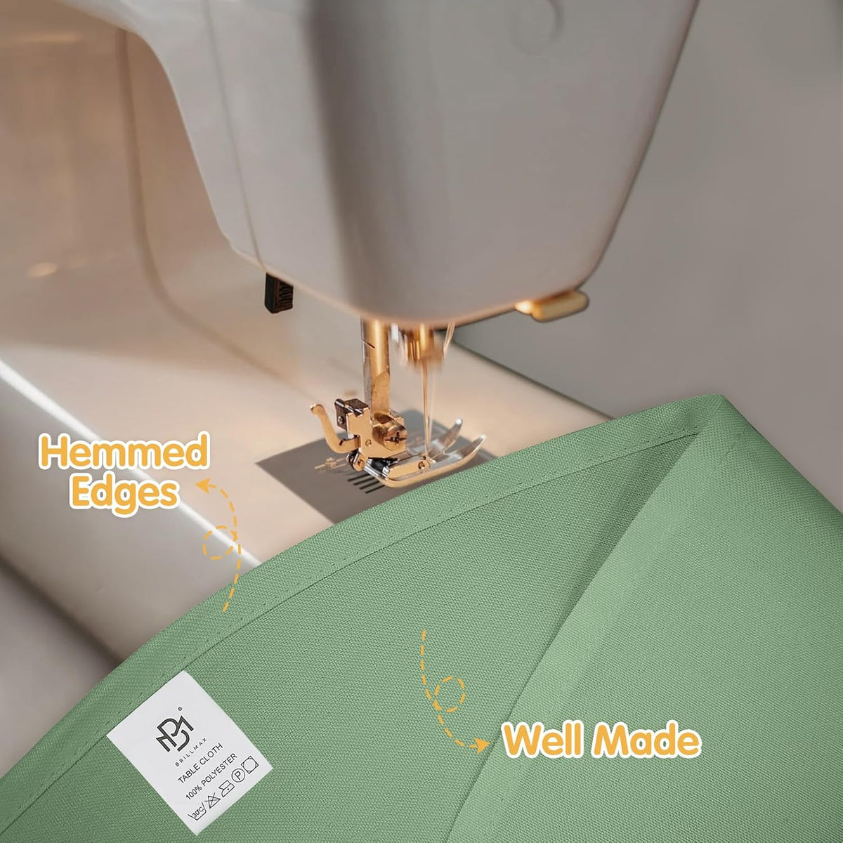 BRILLMAX 6 Pack Sage Green Round Tablecloths 132 Inch - Circle Bulk Linen Polyester Fabric Washable