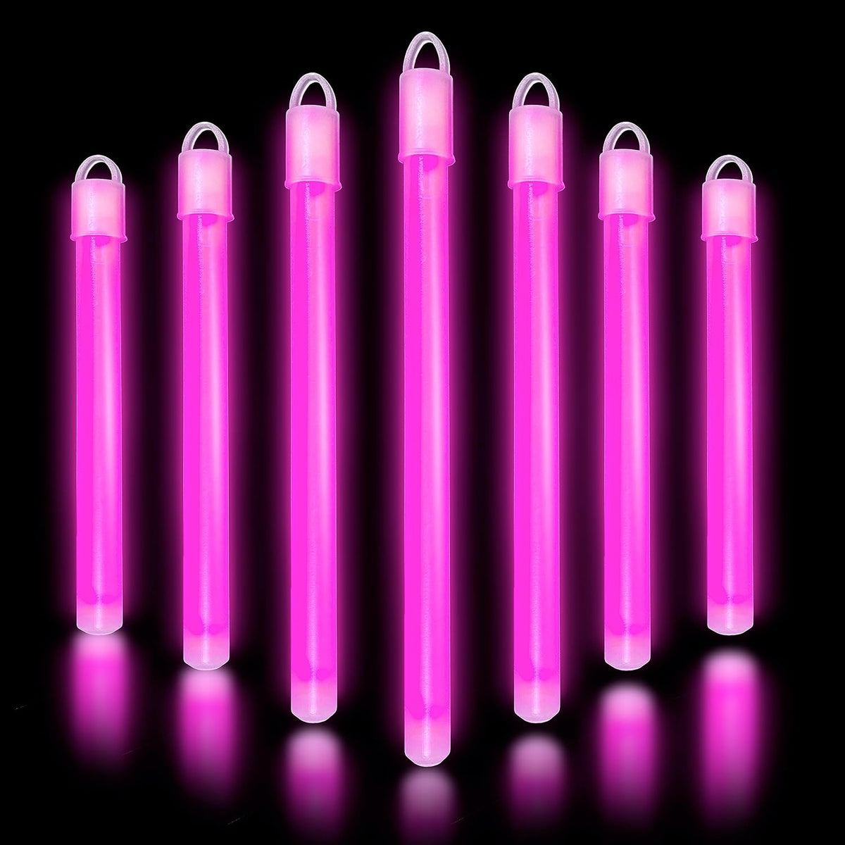 Glow Fever Glow in The Dark Sticks - 100 ct 6" Glow Sticks Bulk Party Pack with End Caps & Lanyards