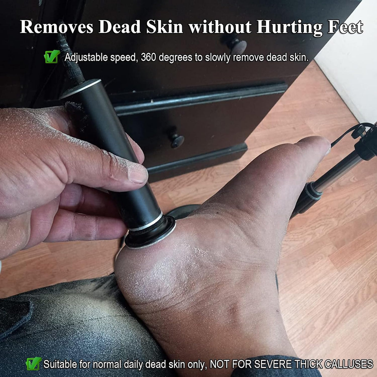 Electric Callus Remover Foot Scrubber, Adjustable Speeds Electric Foot File Sander Grinder Pedicure