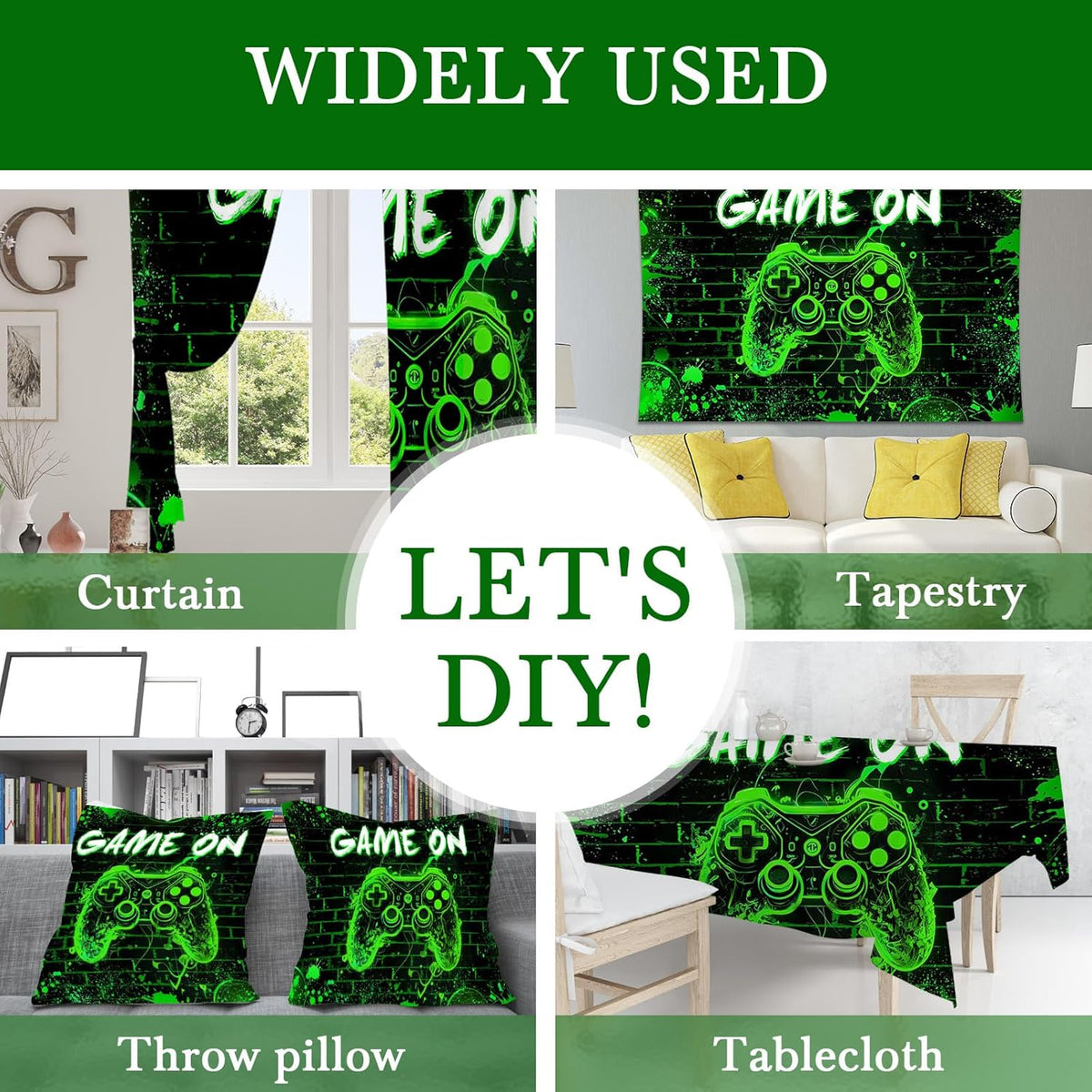 Mocsicka Game On Backdrop Video Game for Boys Level Up Birthday Party Decoration Game Night Arcade