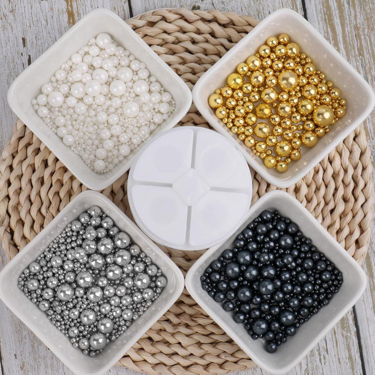 Sprinkles for Cake Decorating, 11Oz 3 Colors Gold Silver White Pearl and Sanding Sugar Sprinkles