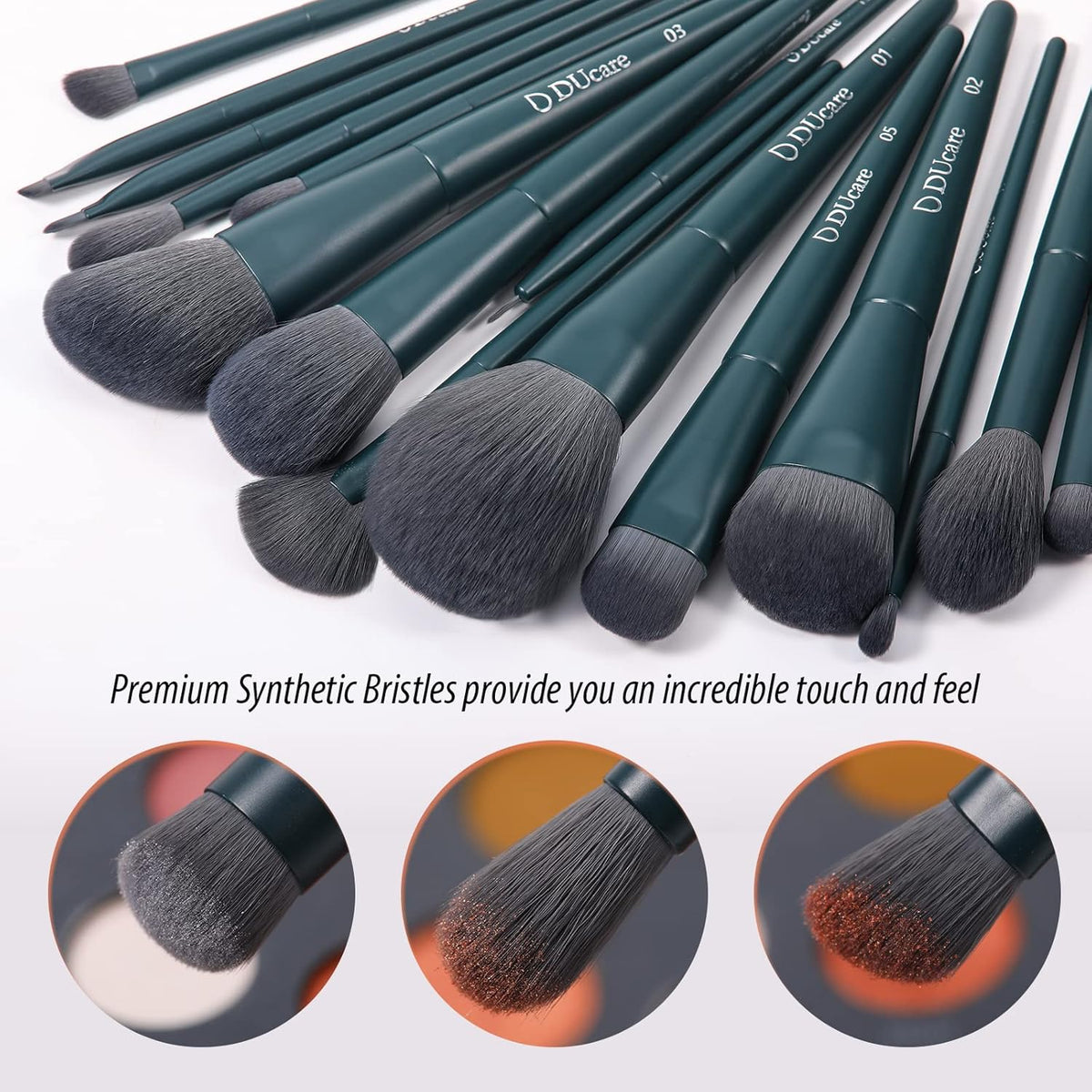 DUcare Makeup Brushes Set 17 Pcs with Brush Cleaning Mat and Makeup Sponge Professional Face Powder