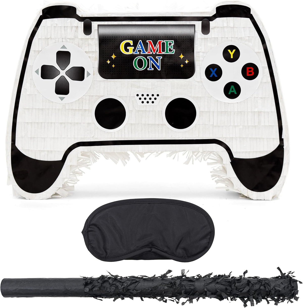 White Game Controller Pinatas Bundle with a Blindfold and a Bat(16.5 x 12 x 3.5 Inches), Perfect