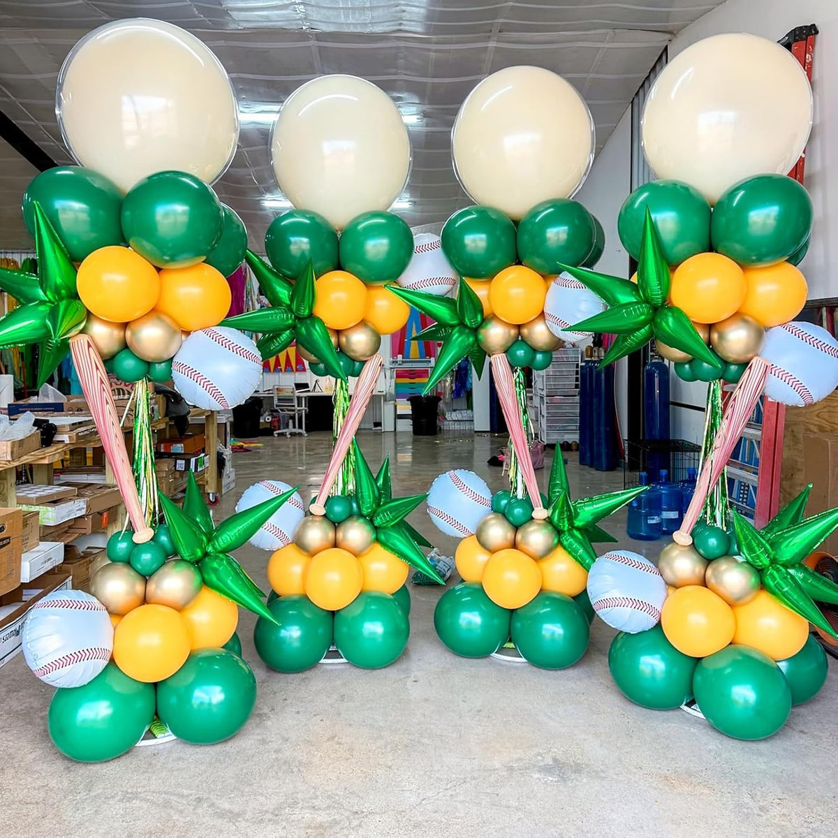Green Yellow Gold Balloons, 12 Inch Dark Emerald Green Yellow Balloons, Sage Green Metallic Gold