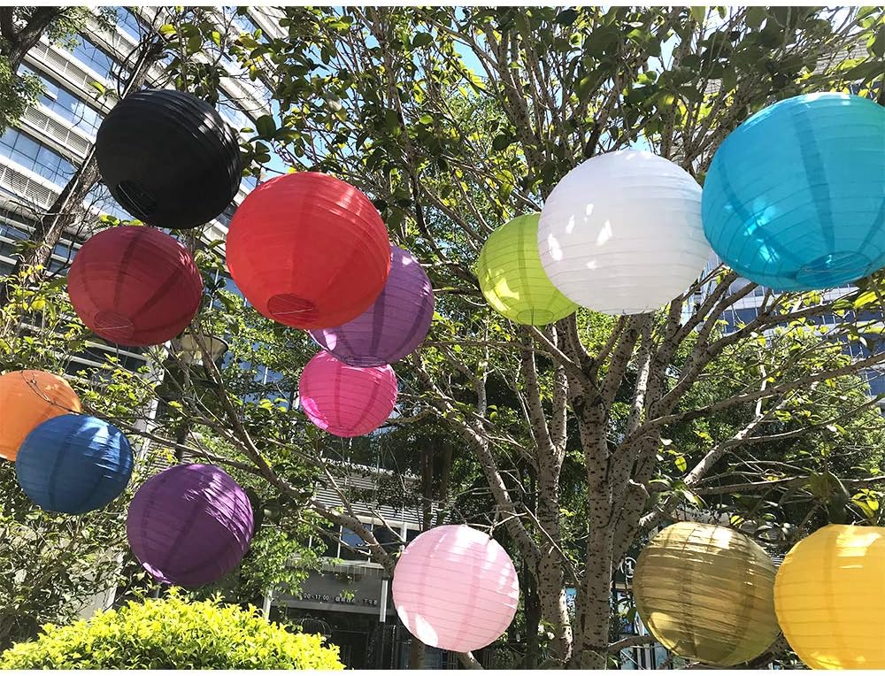BEISHIDA Gold Round Paper Lanterns Decorative Hanging Chinese Japanese Paper Lanterns Lamp for