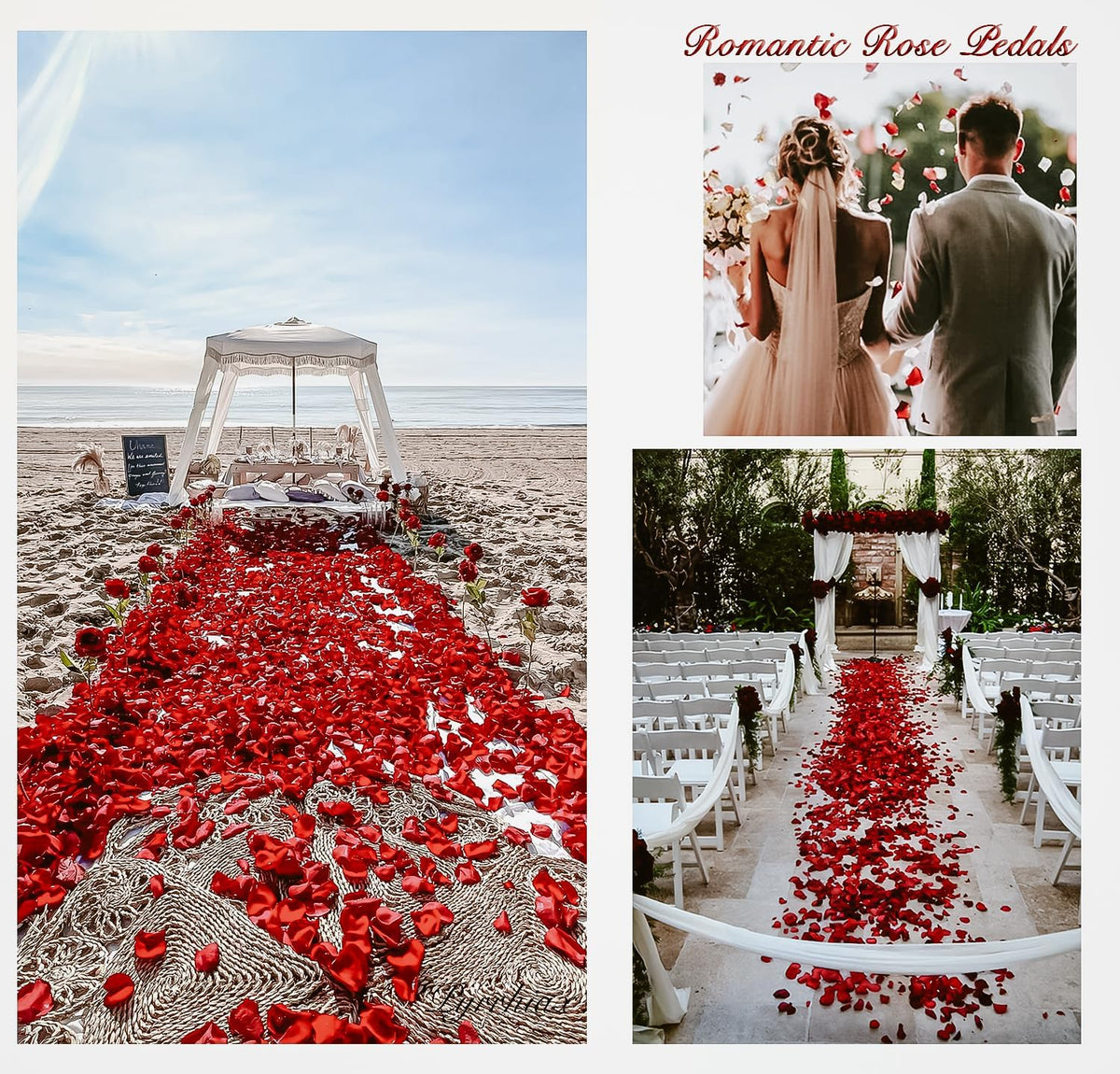 2000 Pcs Silk Red Rose Petals, Artificial Flower Petals for Romantic, Classic Style, Wedding
