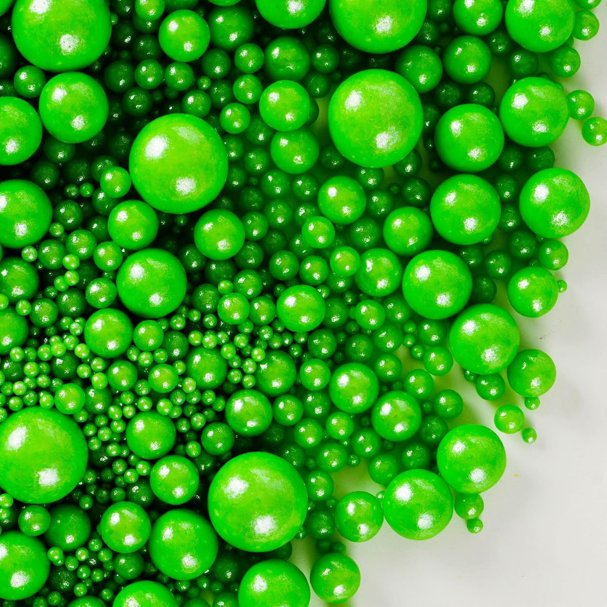 Kasvan Halloween Green Pearl Sugar Sprinkles - Edible Candy Pearls 130g/4.58 Oz, Mix Size, Baking