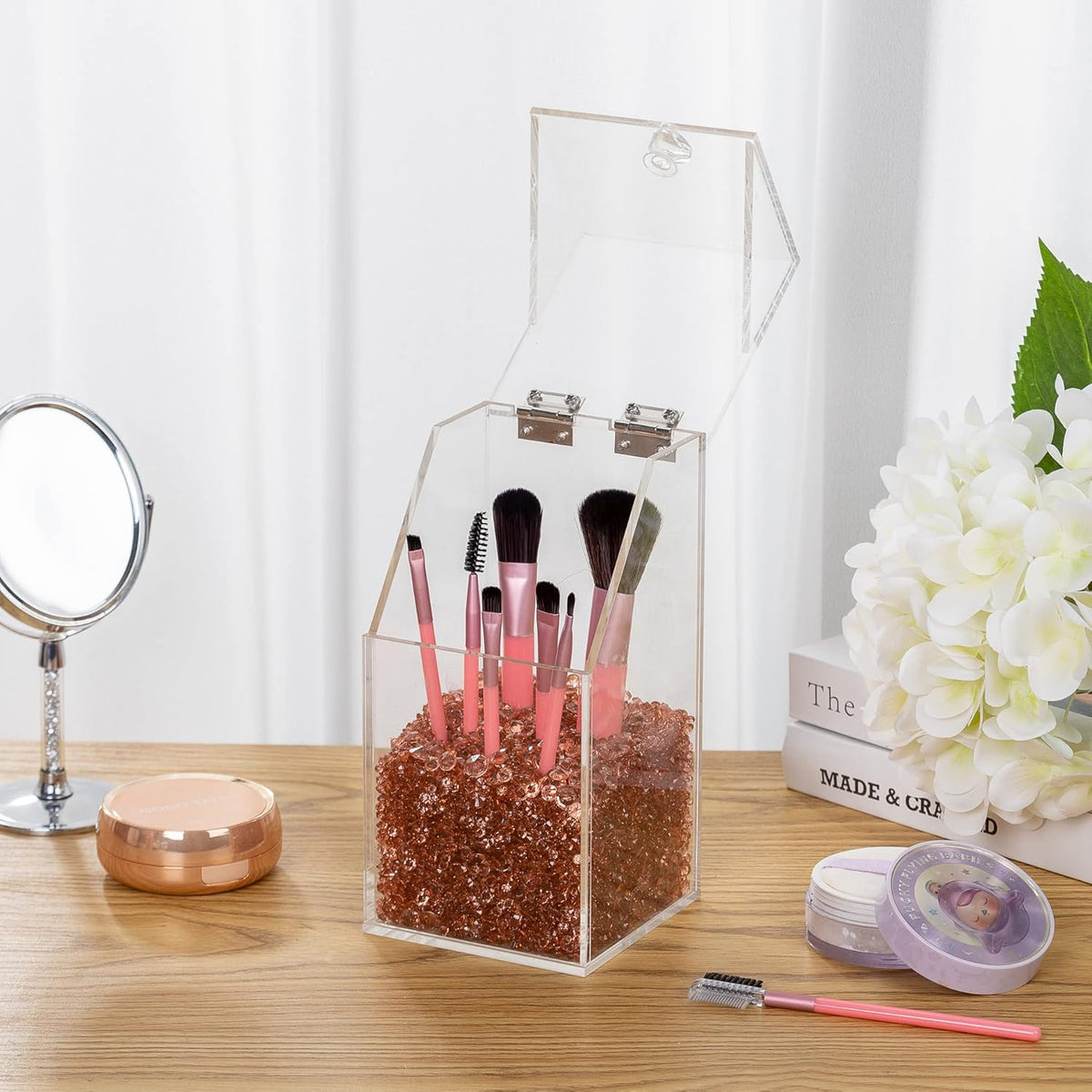 Vase Fillers for Centerpieces Home Deco,8700 Pieces Rose Gold Diamond Table Confetti,Fake Plastic