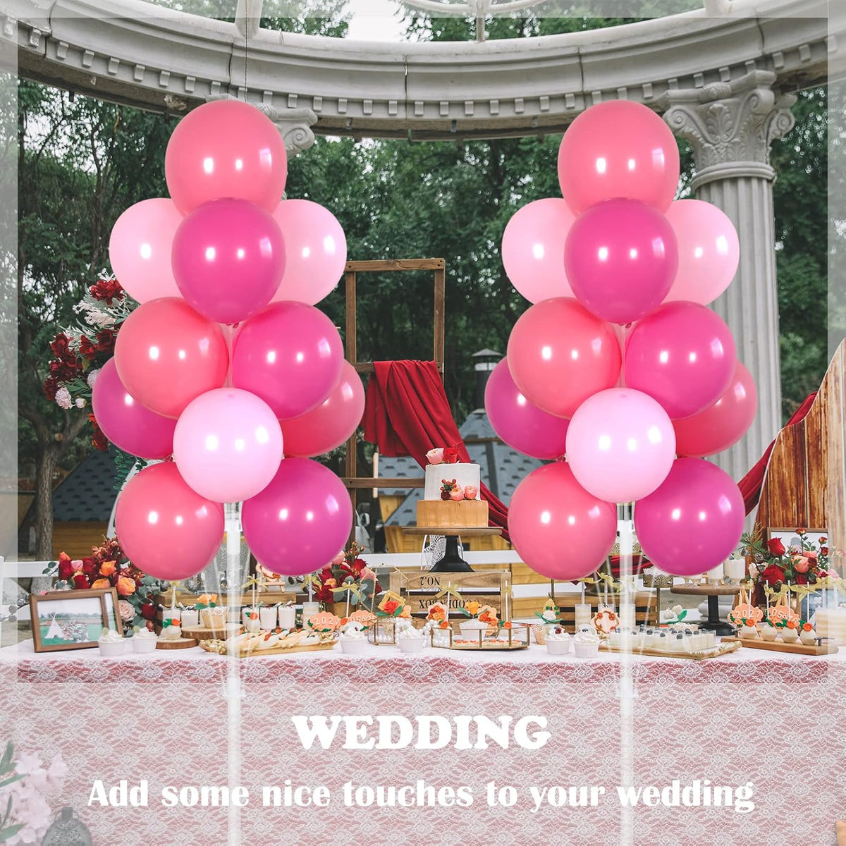 Balloon Column Kit Set of 2 With Balloons Included - Balloon Tower with Stand, Base, and