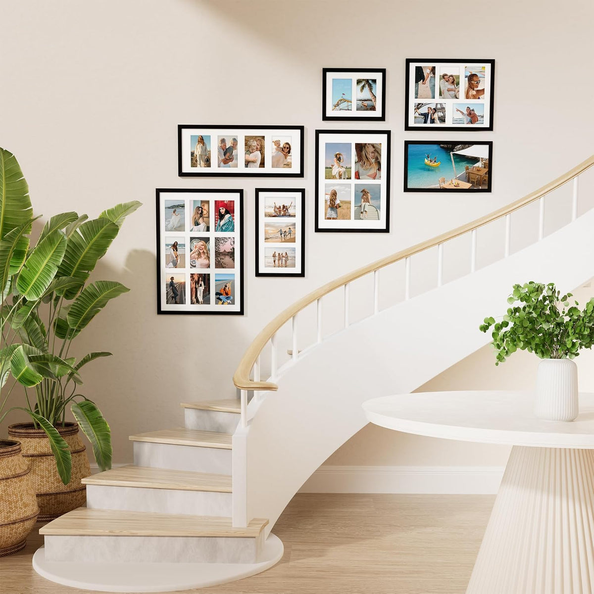 Vittanly 11x14 Collage Picture Frame, Displays 5Pcs 4x6 Pictures with Mat, Picture Frames Collage