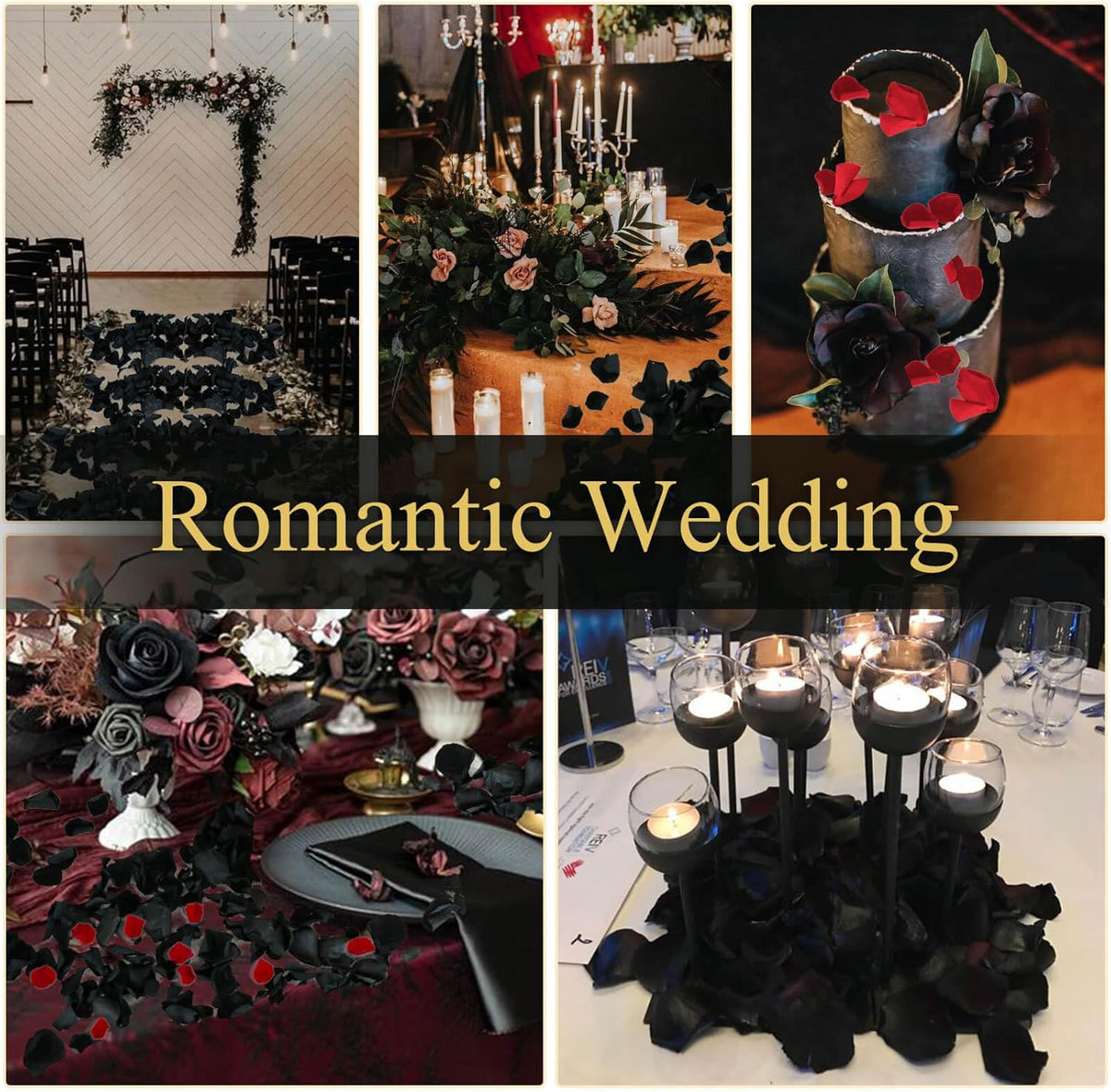 200Pcs Dried Real Black Rose Petals, Preserved Flower Petals 1.75oz for Gifts Wedding Party Decor