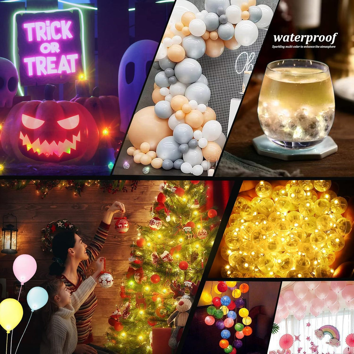 200pcs Warm White Balloon Lights, Round LED Mini Lights for Paper Lantern Balloon Birthday Party