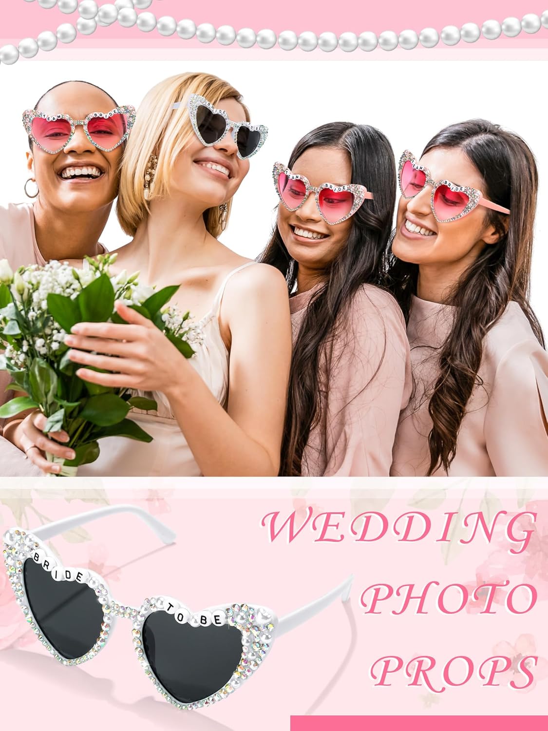 6 Pcs Bride Sunglasses Bachelorette Sunglasses Party Favors for Bridesmaids for Wedding Party Bride