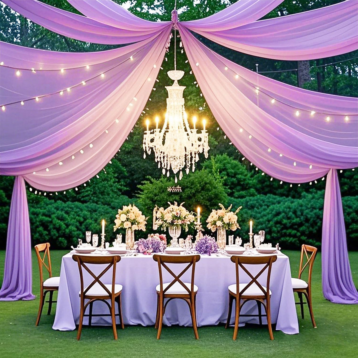Ceiling Drapes for Weddings Light Purple Draping Fabric for Wedding Arch 5FTx20FT 2Panels Weddings