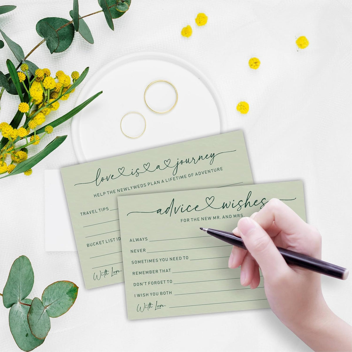Wedding Advice Cards -Pack Of 30 Wishes For The New Mr & Mrs Wedding,Love Is A Journey Cards