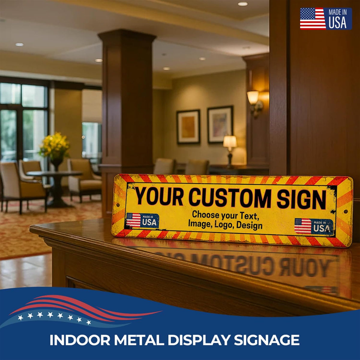 Custom Arrow Metal Sign by DC | Directional Signs for Indoor & Outdoor Use | Personalized Rust-Free
