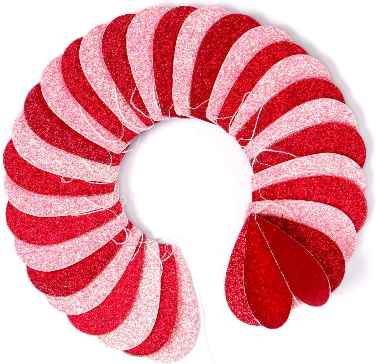 Red Pink Party-Decorations 3D-Heart Garland - 40ft Galentines Streamers Paper Banner, Proposal