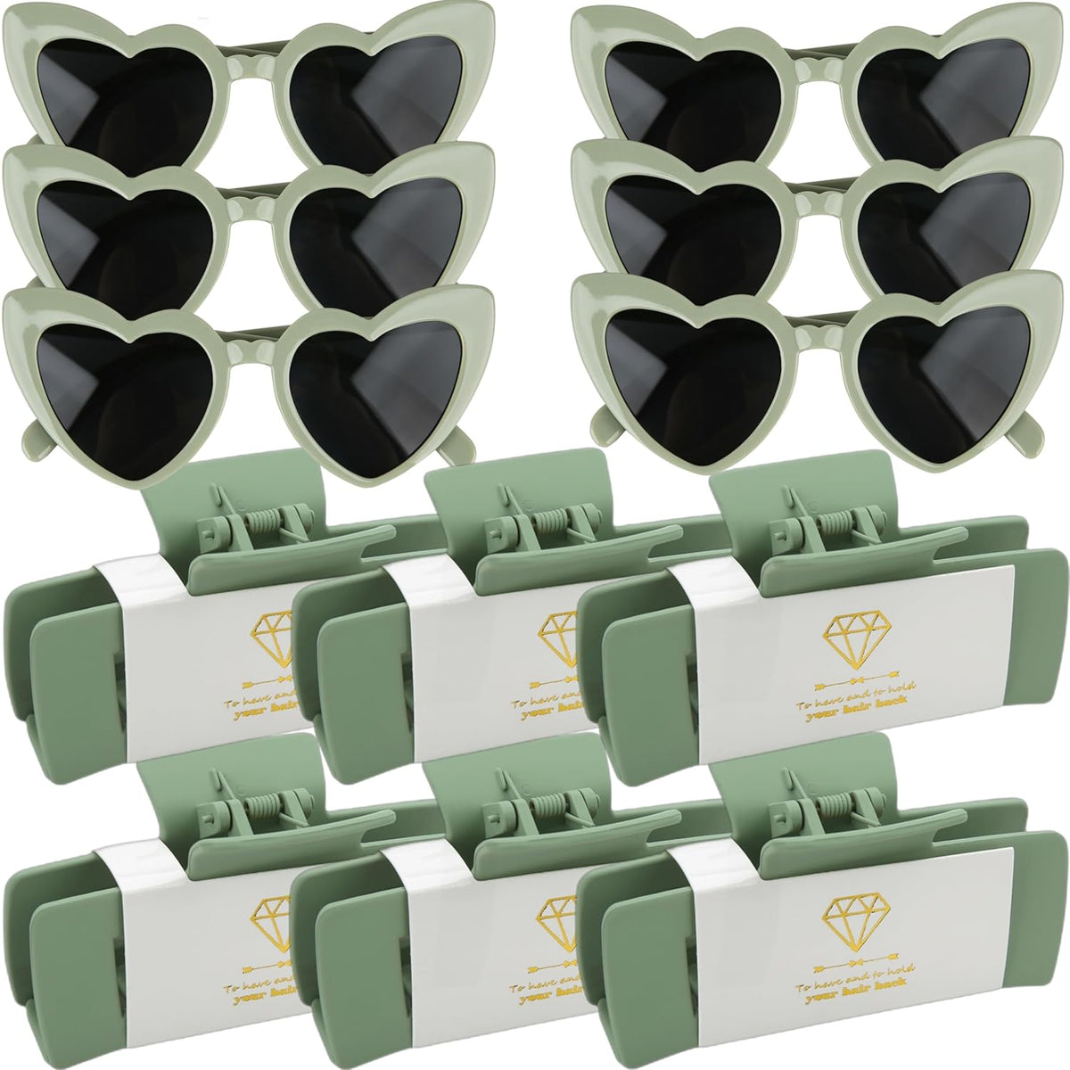 12pcs Bridesmaid Proposal Gifts 4.1inch square Bachelorette Claw Clips Sunglasses set of 12 Girls