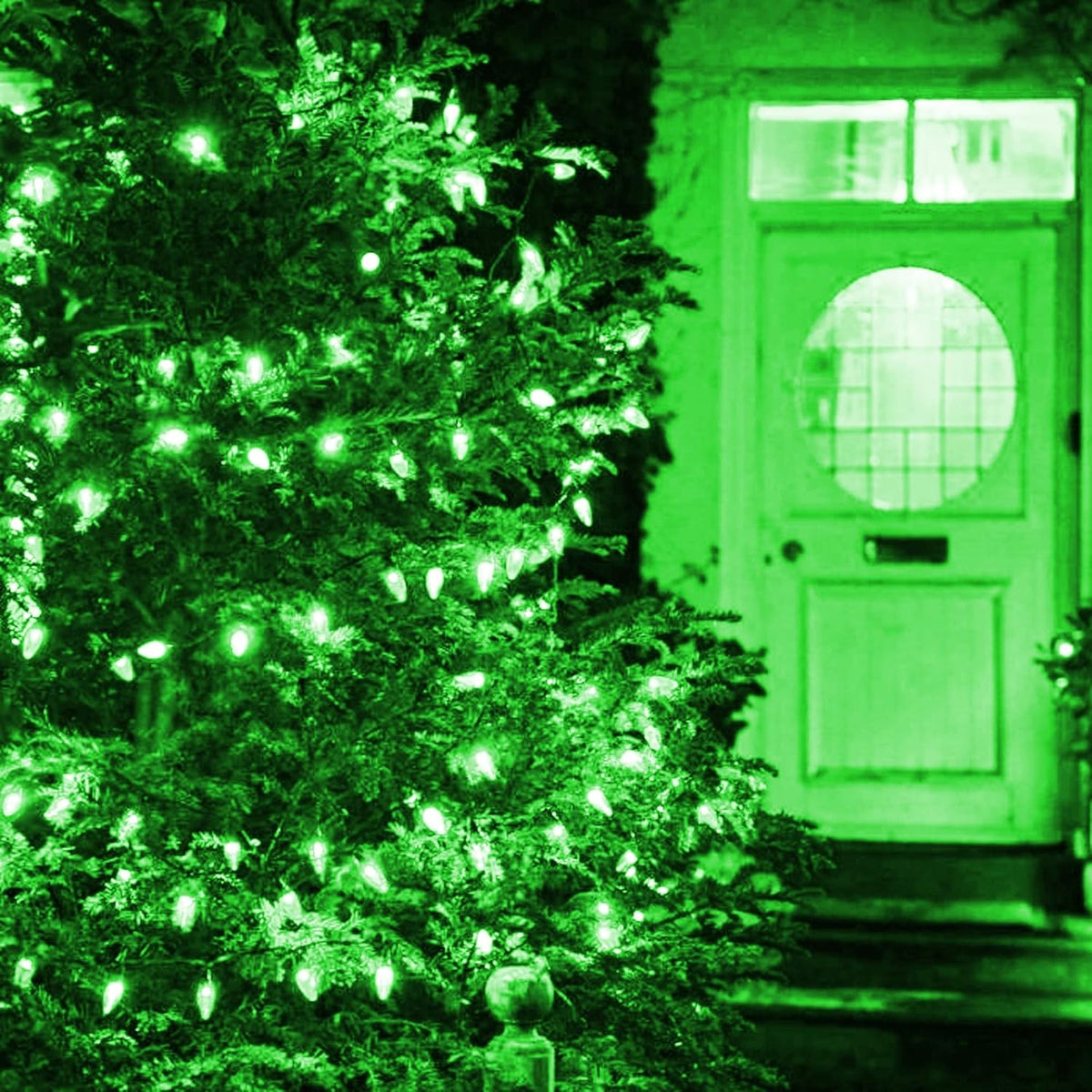 Dazzle Bright C6 Green Christmas Lights, 100 LED 33 FT Outdoor Christmas Lights Waterproof Plug in