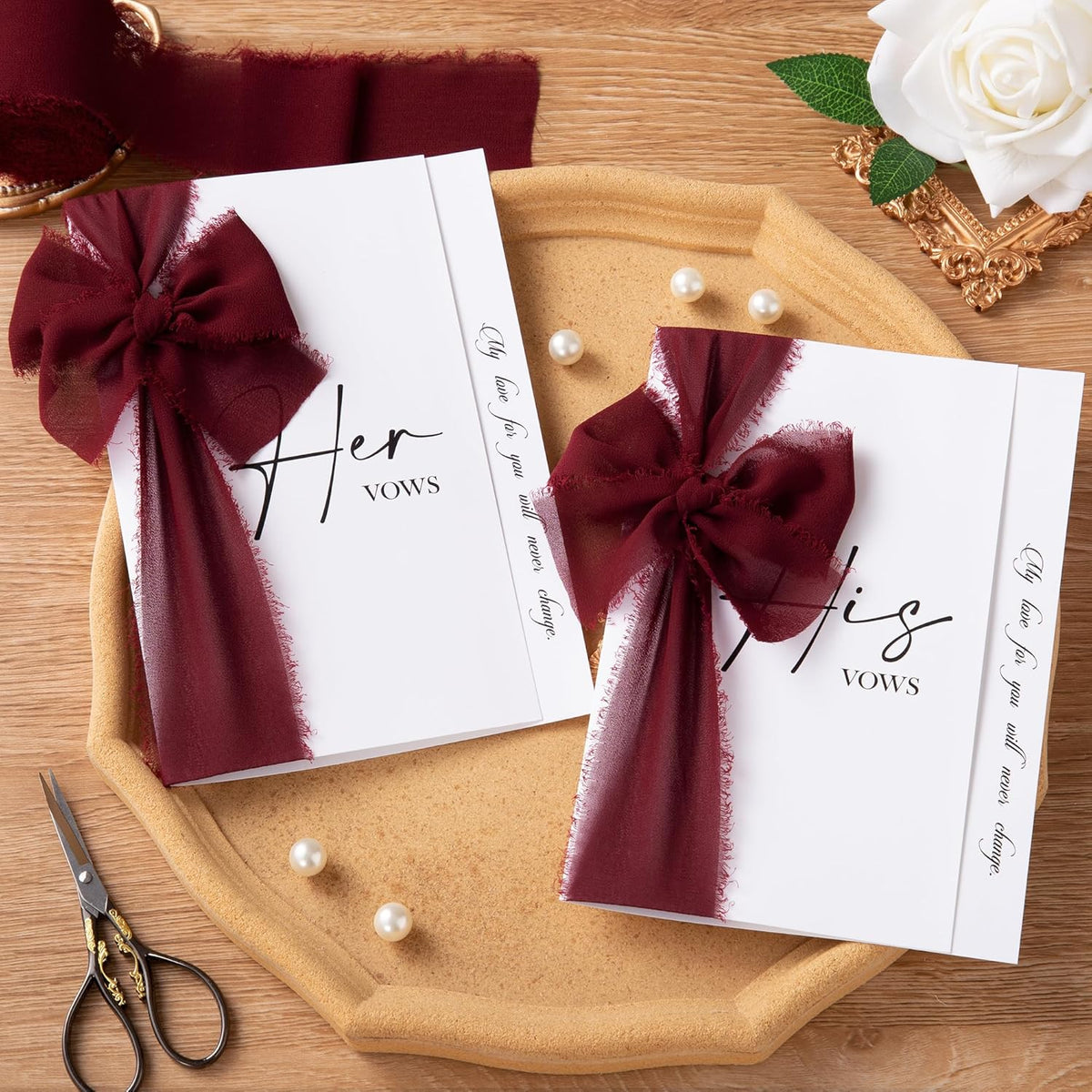 DORIS HOME Burgundy Chiffon Ribbon for Flower Bouquet, 2" x21Yd Fabric Ribbon for Gift Wrapping